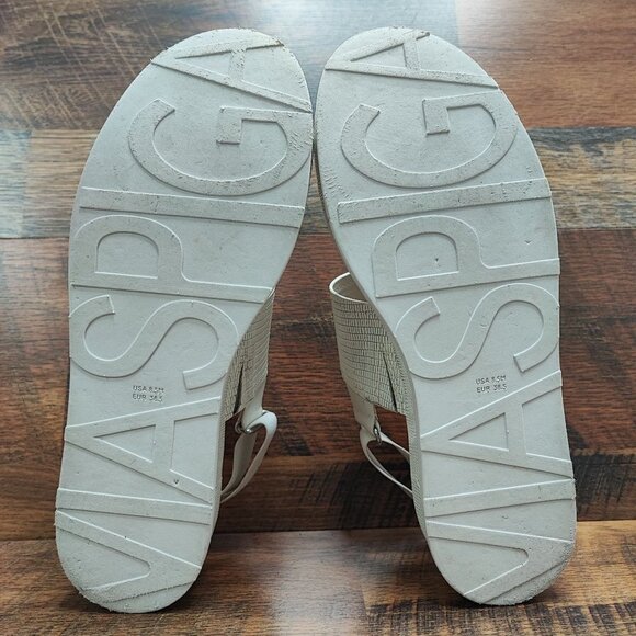 Via Spiga Women\'s Gabourey2 Platform Sandals White Leather Size 8.5M